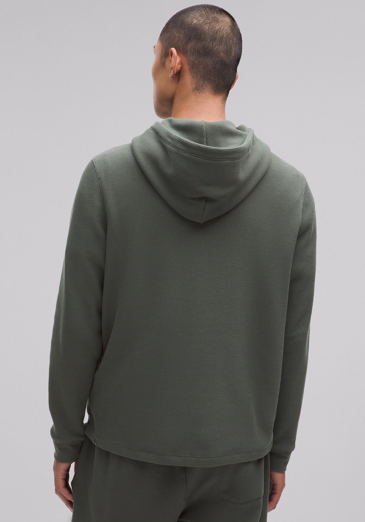 Cotton-Blend Waffle Knit Hoodie