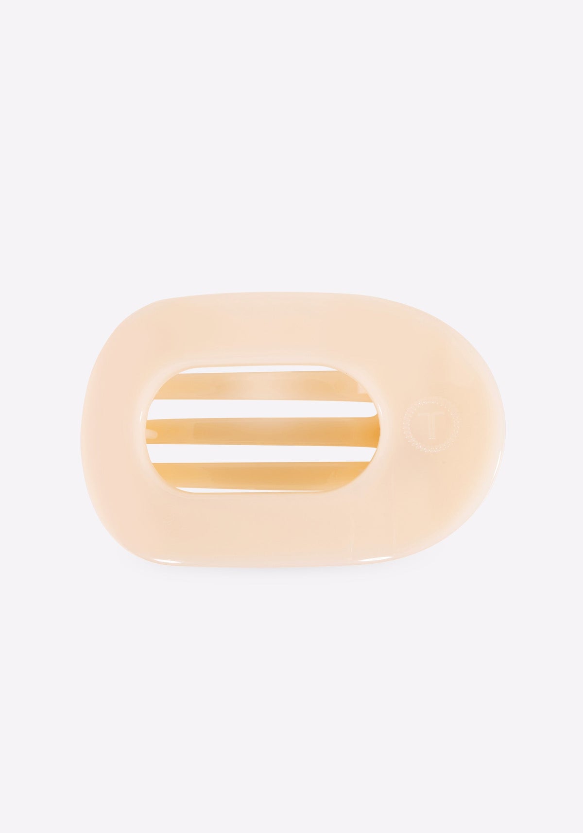 Almond Beige Medium Flat Round Hair Clip