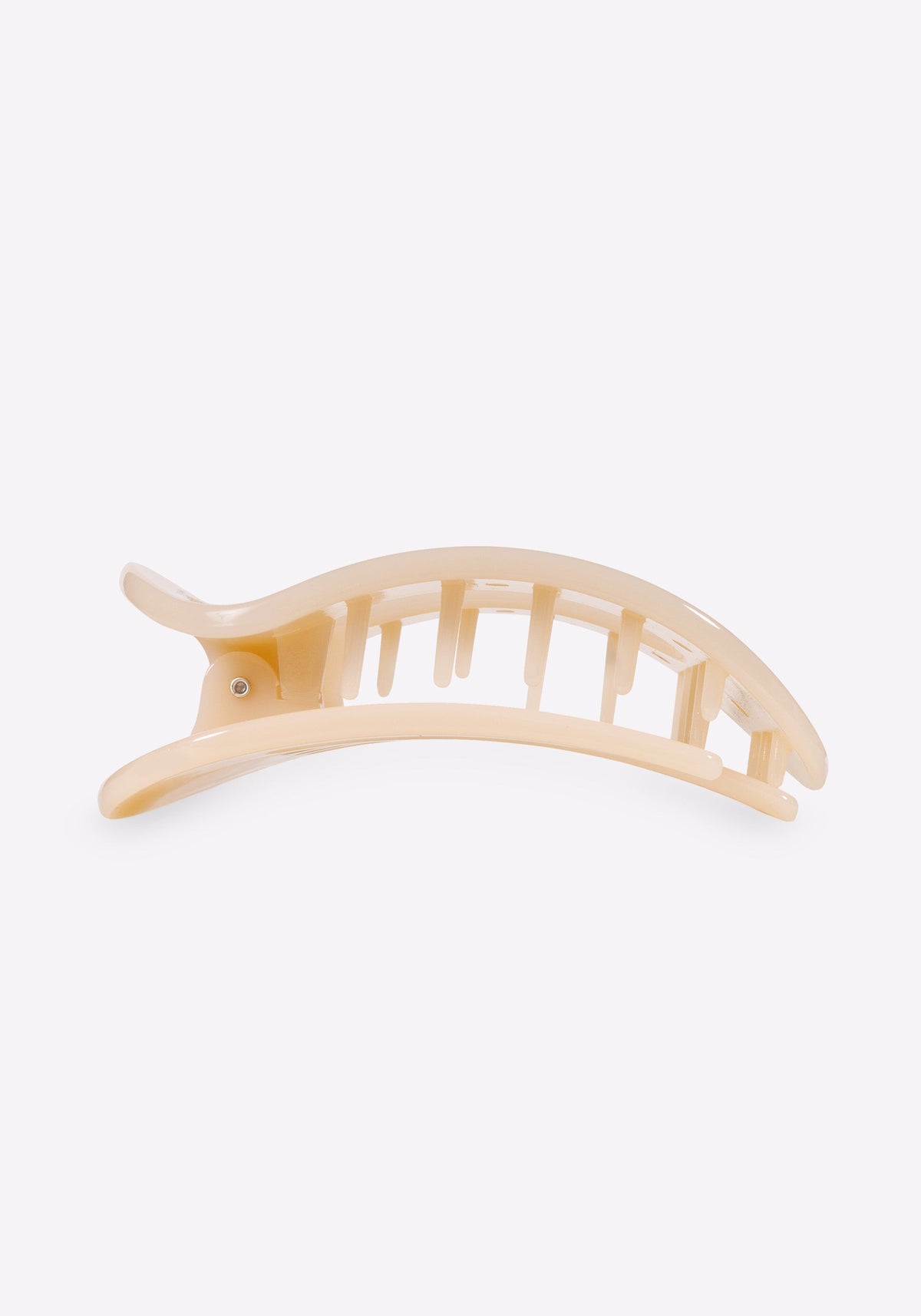 Almond Beige Medium Flat Round Hair Clip