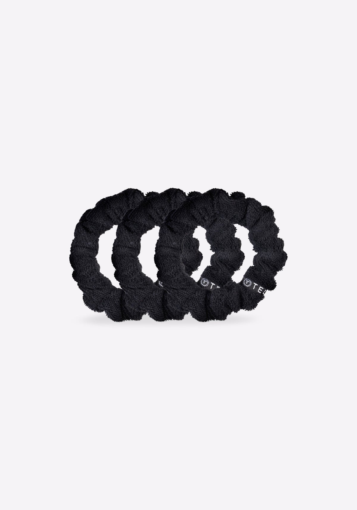 Jet Black Large Towel Scrunchies - 3 Pack